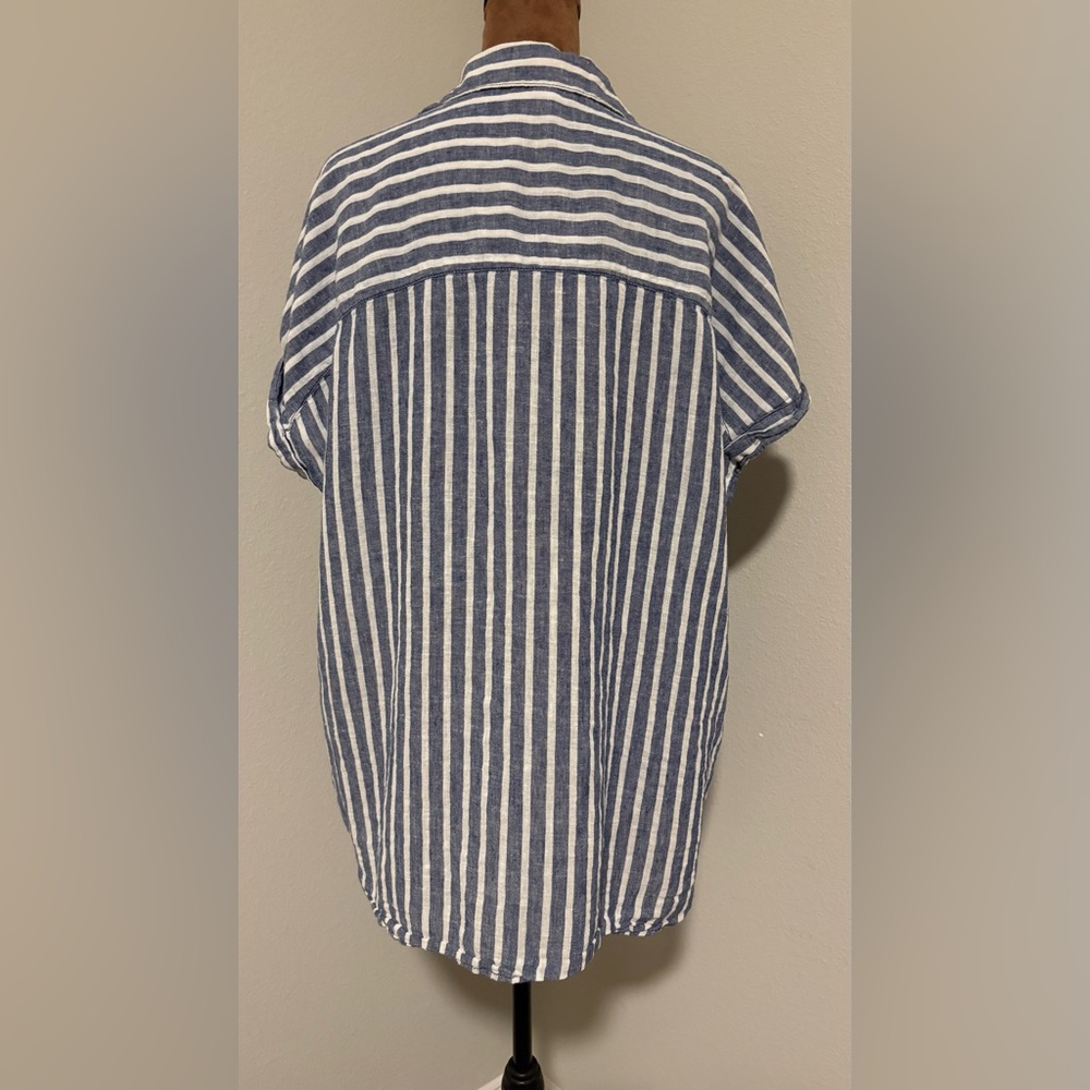 beachlunchlounge Blue and White Striped Blouse - Picture 4 of 4